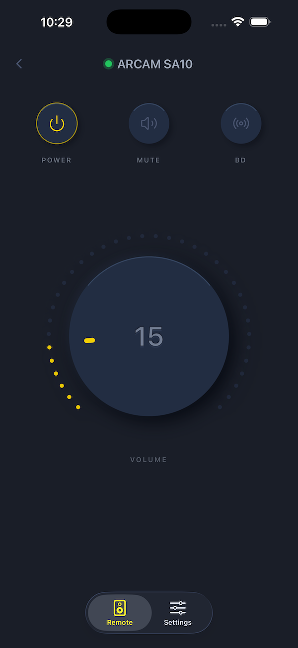 Amp Control screen 1