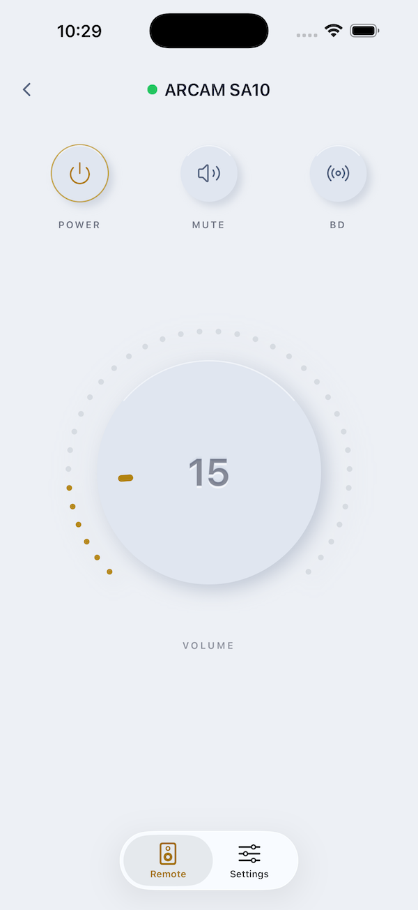 Amp Control screen 1